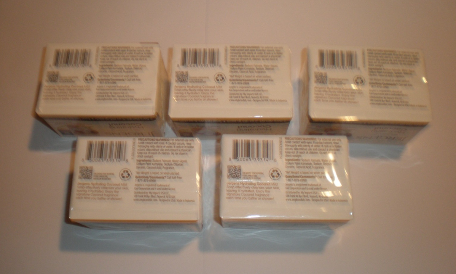 JERGENS MILD SOAP HYDRATING COCONUT 5 Two packs 10 Total Bars 3 OZ each