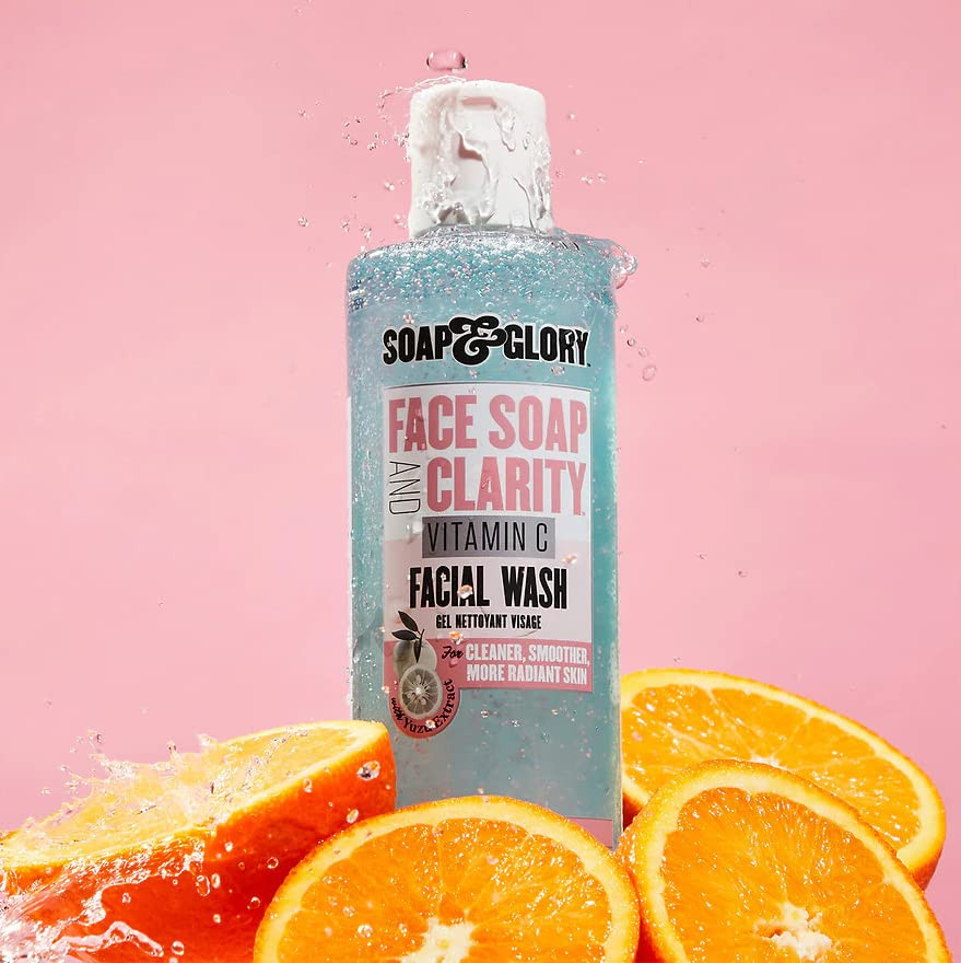 Face Wash with Vitamin C – 3 in 1 Brightening Facial Cleanser, Makeup Remover &