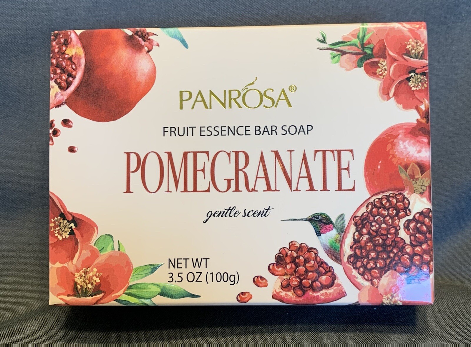Panrosa Essential Oil and Fruit Essence Bar Soap, Pomegranate, Peony, and Rose