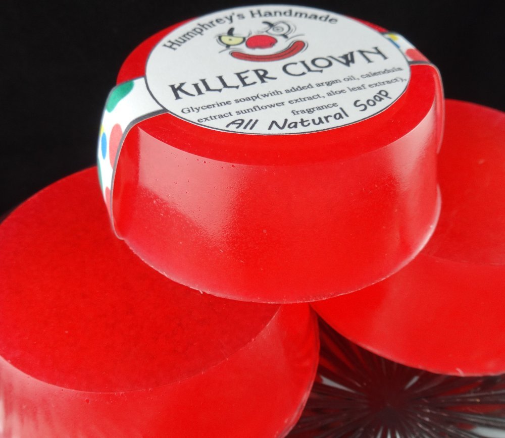 KILLER CLOWN Cotton Candy Scent Shave Soap Round Glycerin Womens Horror Sweet