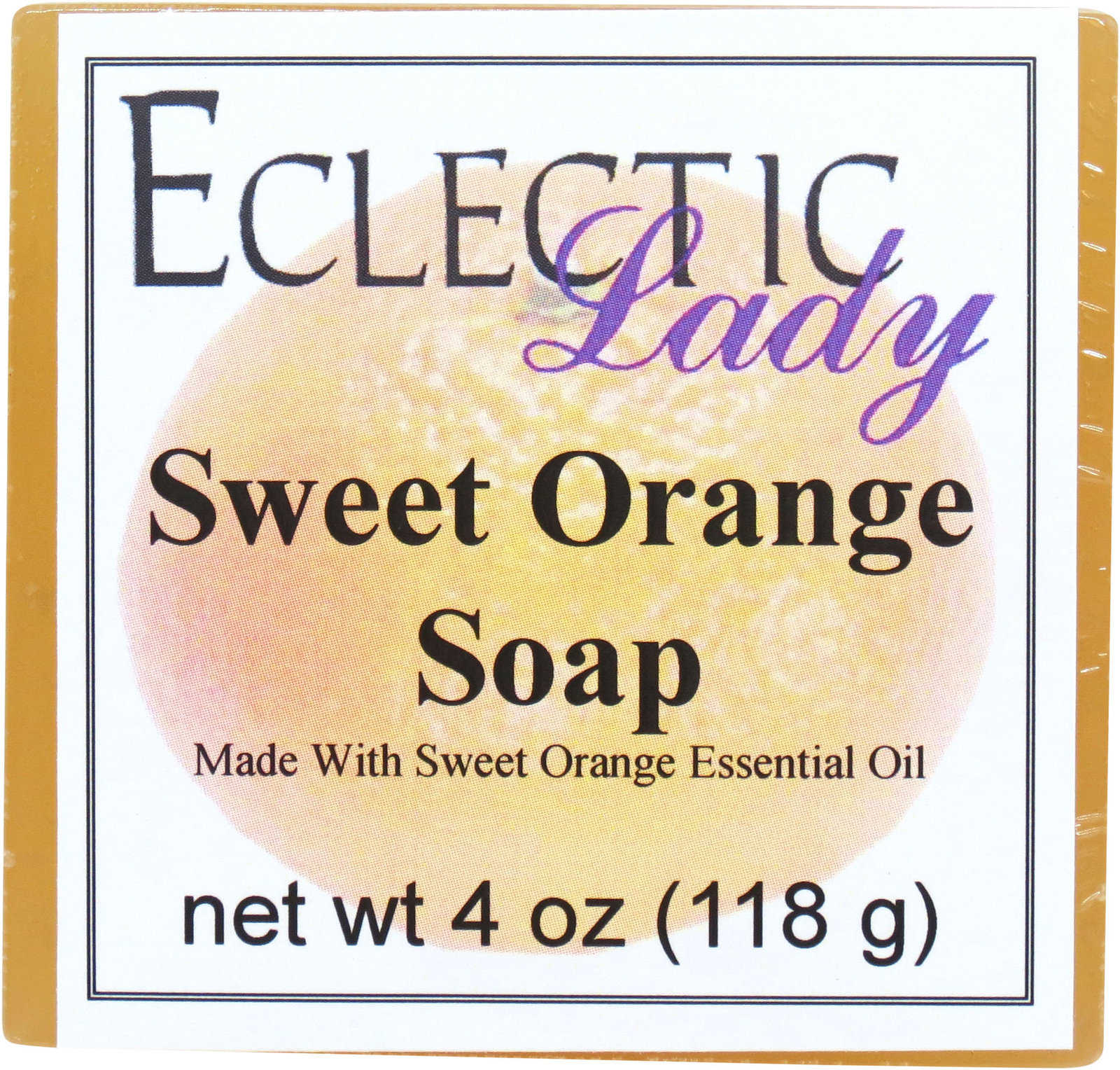 Sweet Orange Glycerin Soap by Eclectic Lady, 4 oz Bar