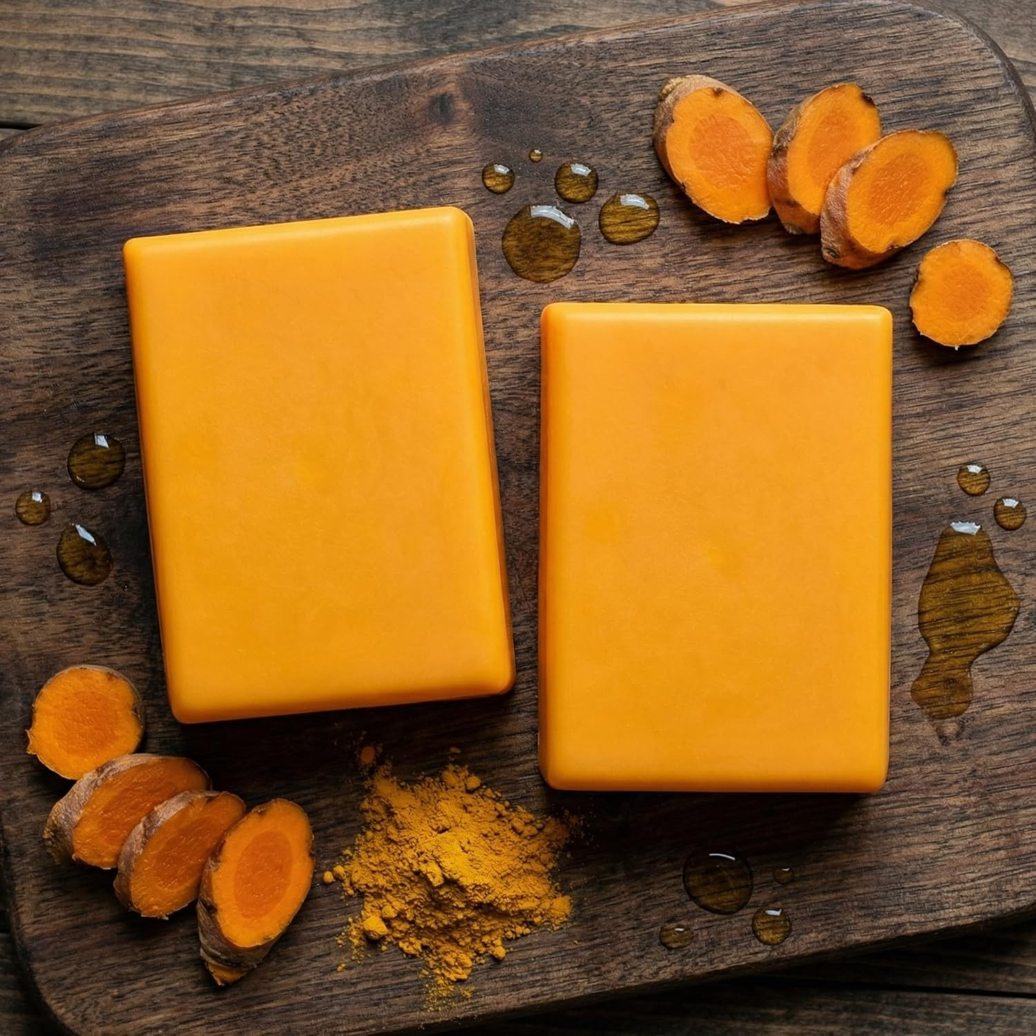 Ed Turmeric Glow Soap 2Pcs Natural Handmade Face Body Bar Supports Smooth Types