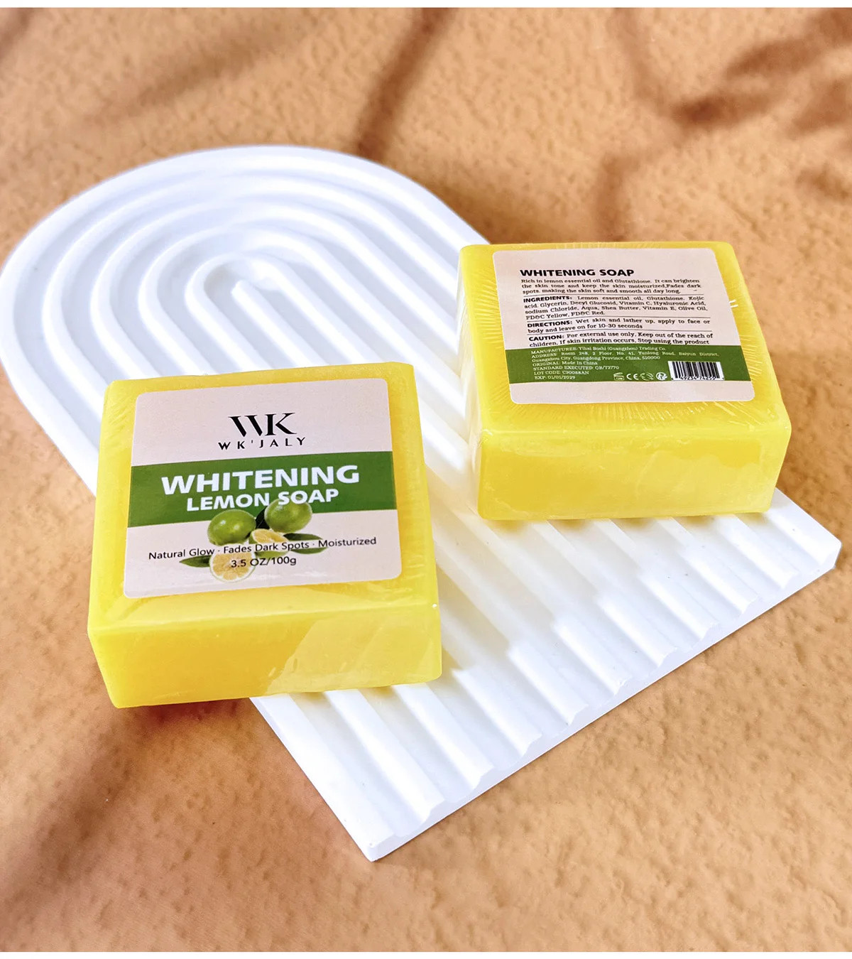 Moisturizing Whitening Lemon Body Soap WK JALY With Glutathione Shea Butter Oil