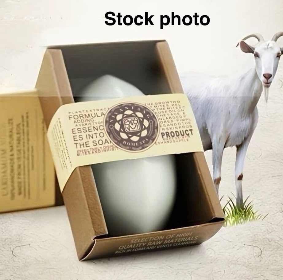 Goats Milk Soap Lightly Scented Moisturizing Bar Palm Oil, Almond Oil 4.5 Oz