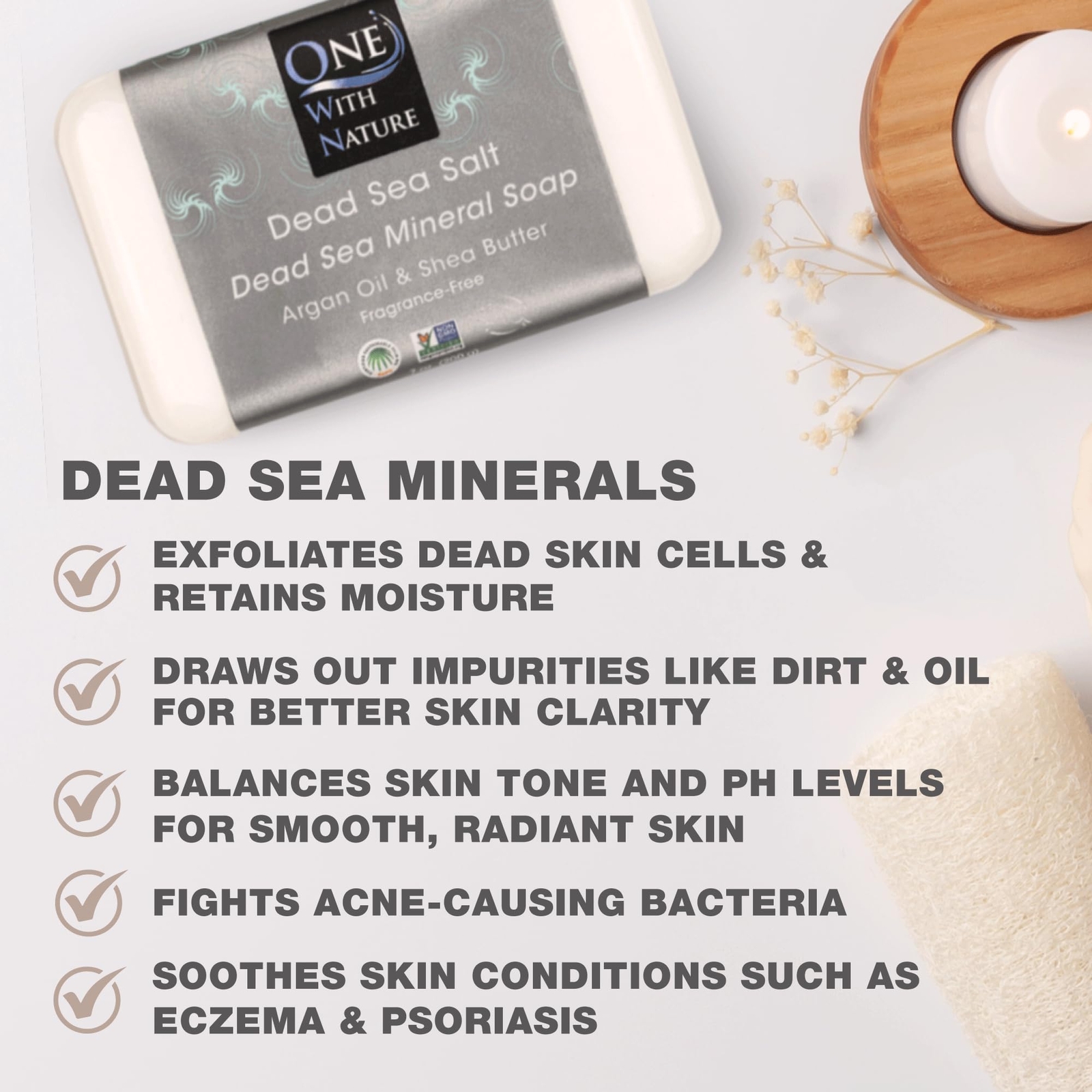 Dead Sea Salt Soap Bar Pack Of 3 With Argan Oil And Shea Butter 7 Ounce
