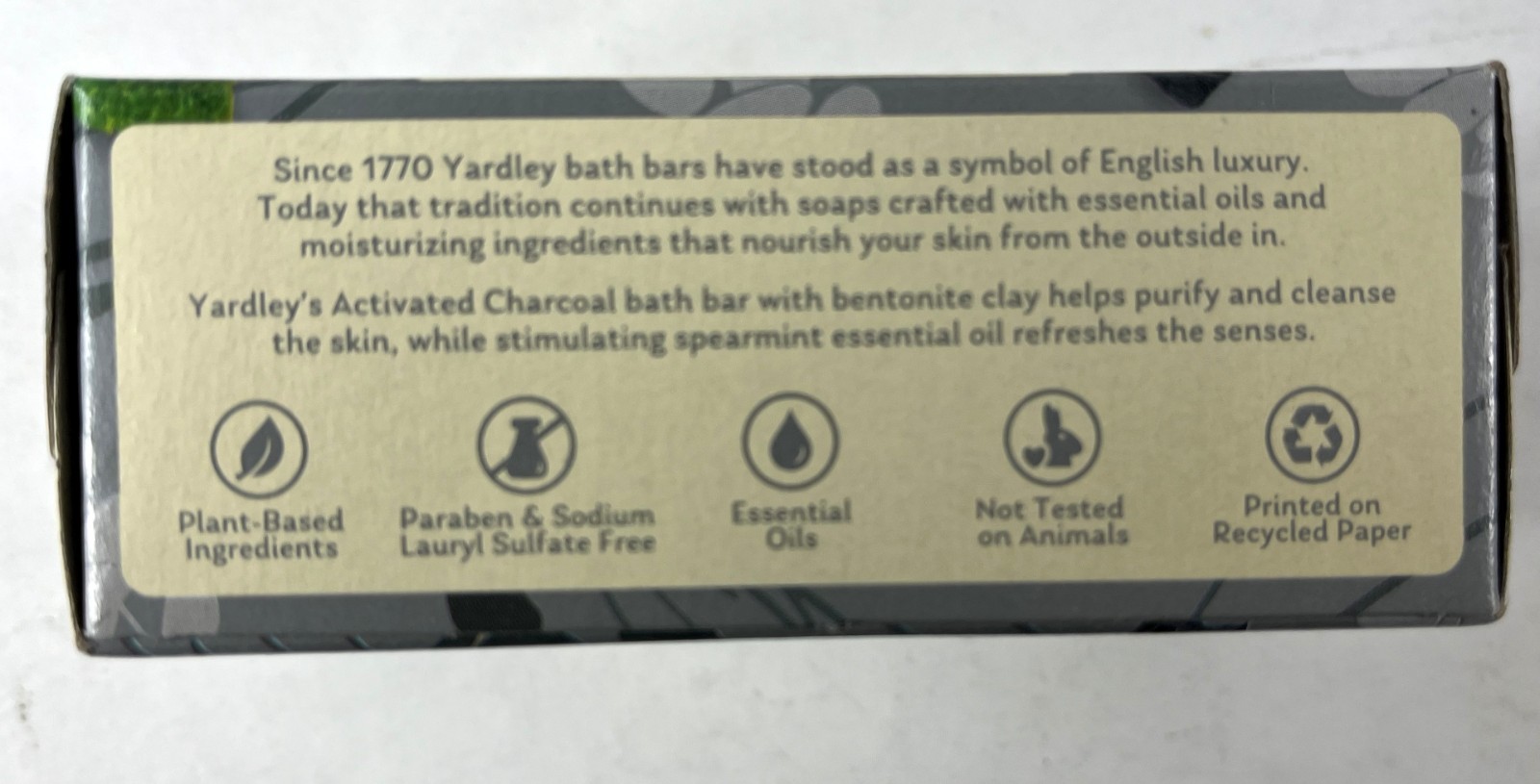 Yardley of London Activated Charcoal Bar Soap Deep Cleansing Bath Soap 4.25oz