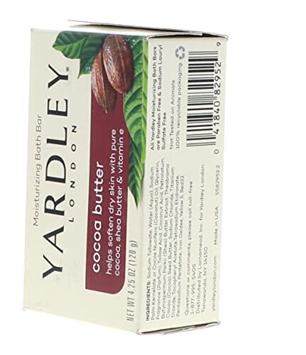 Yardley Moisturizing Bar Cocoa Butter, Chocolate, 4.25oz