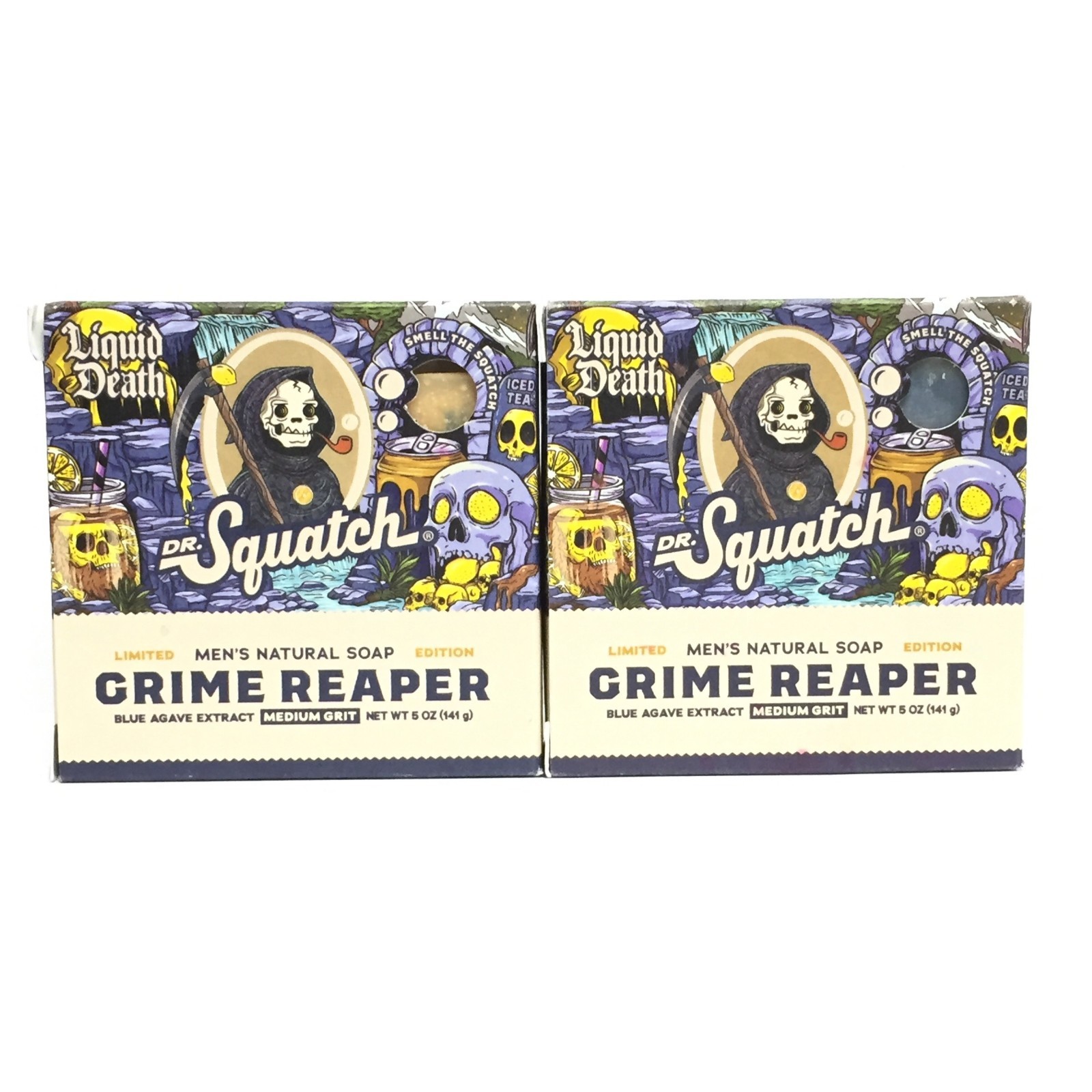 (2 PACK) Dr. Squatch Men’s Natural Soap – Grime Reaper, 5 oz