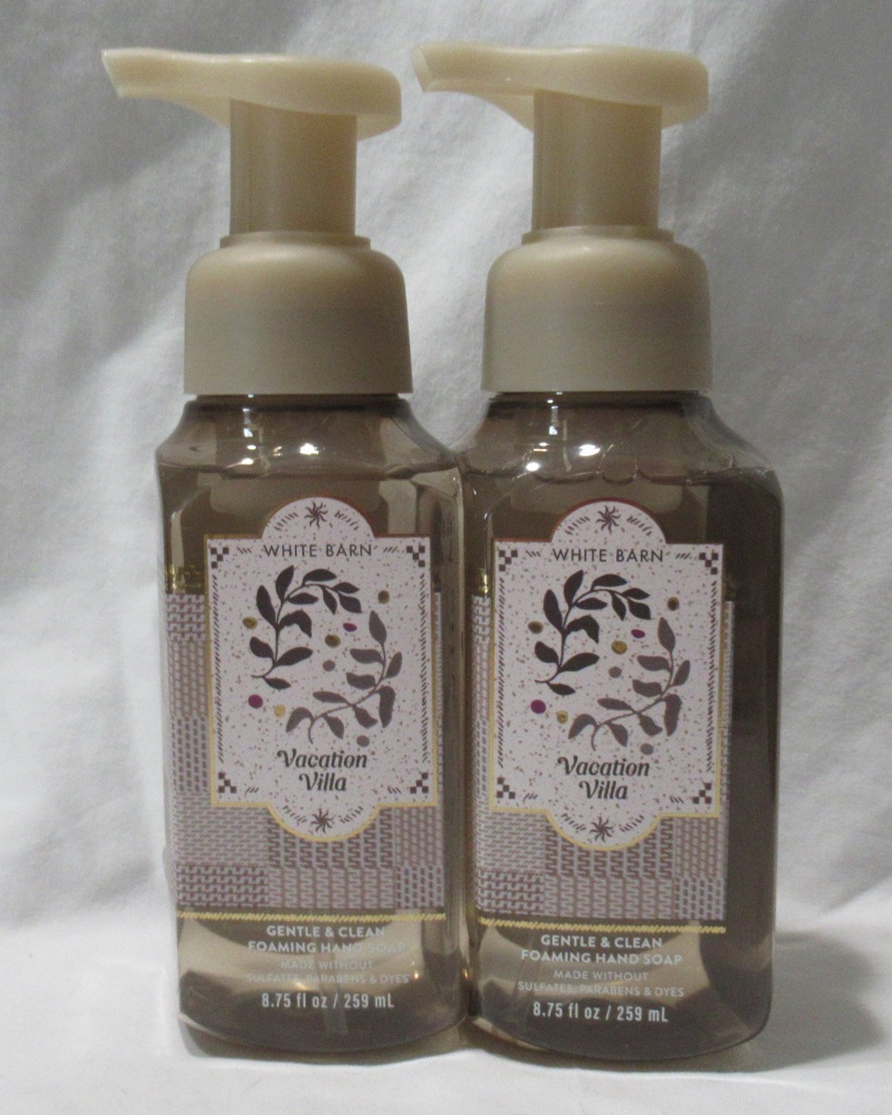 White Barn Bath & Body Works Foaming Hand Soap Set Lot of 2 VACATION VILLA