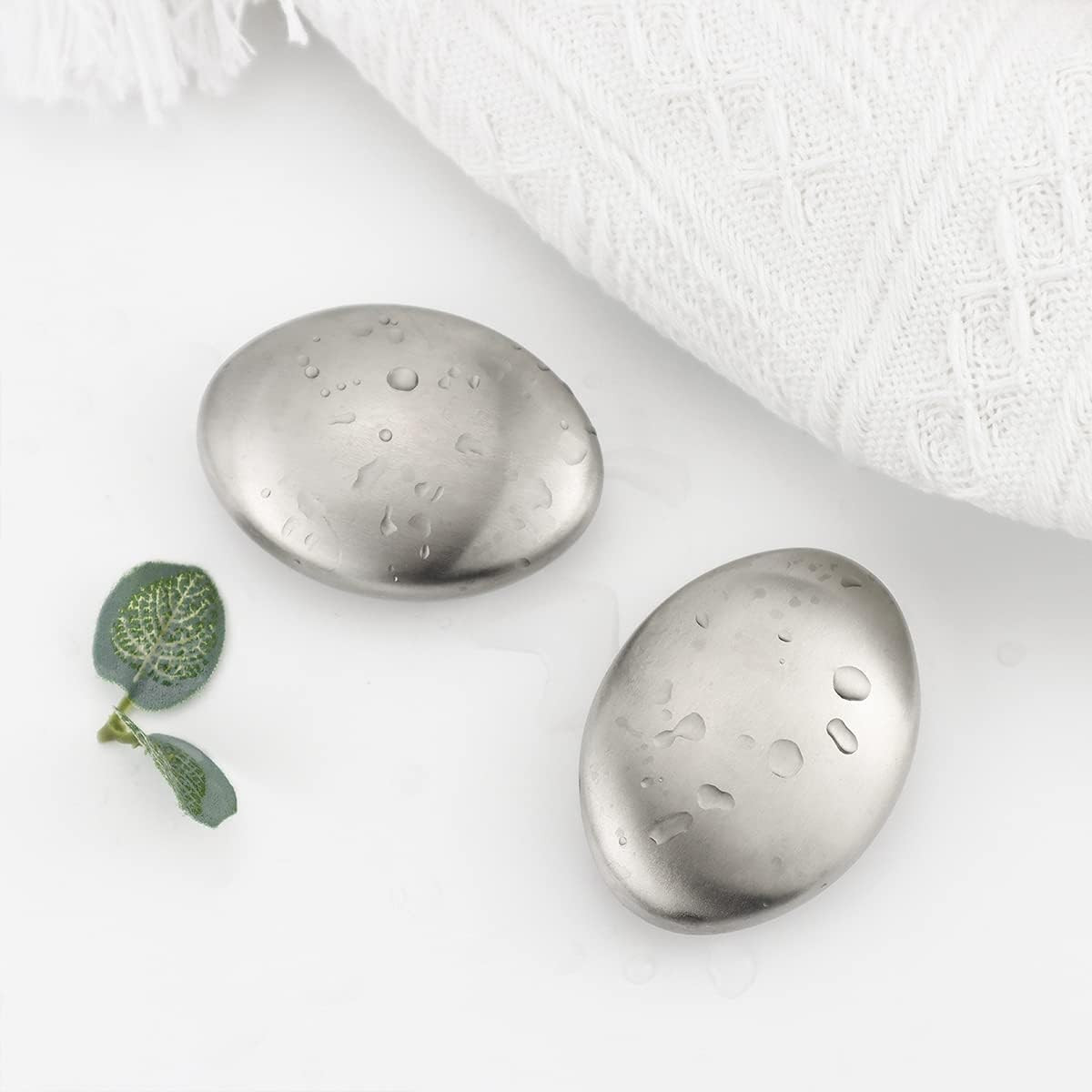 2 PCS Stainless Steel Soap, Magic Metal Odor Remover Bar Eliminating Smells like