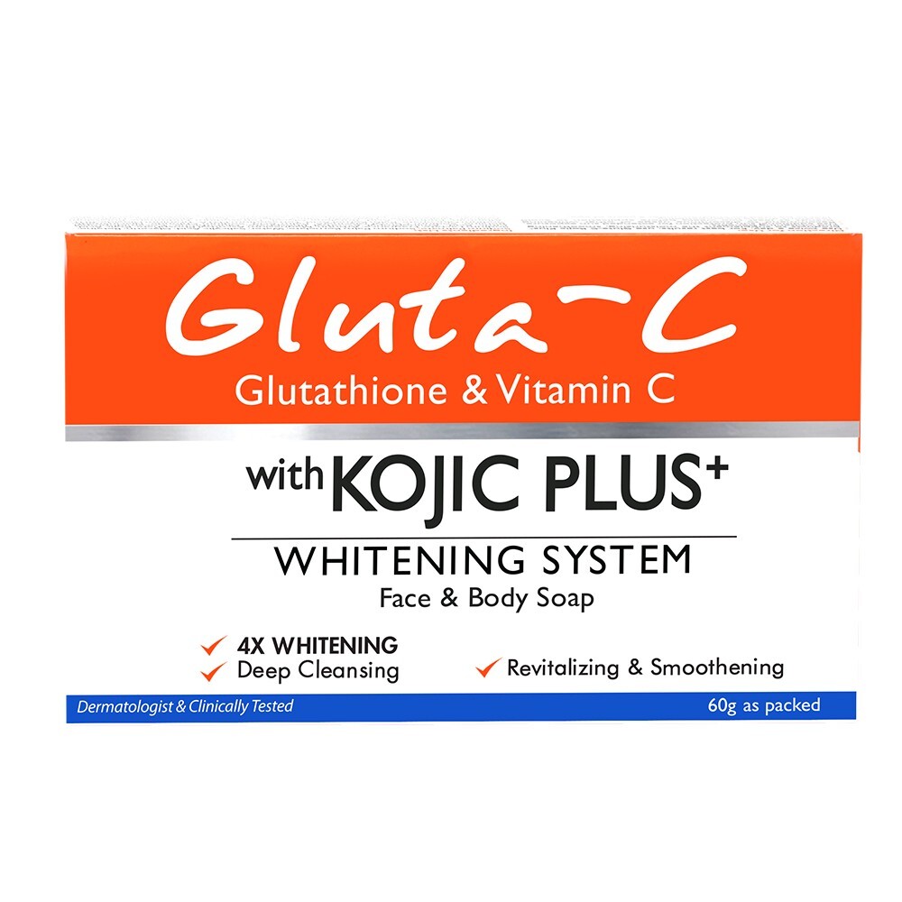Gluta-C with Vitamins, Glutathione, & Kojic Plus Face and Body Soap, 60g x 1 Bar