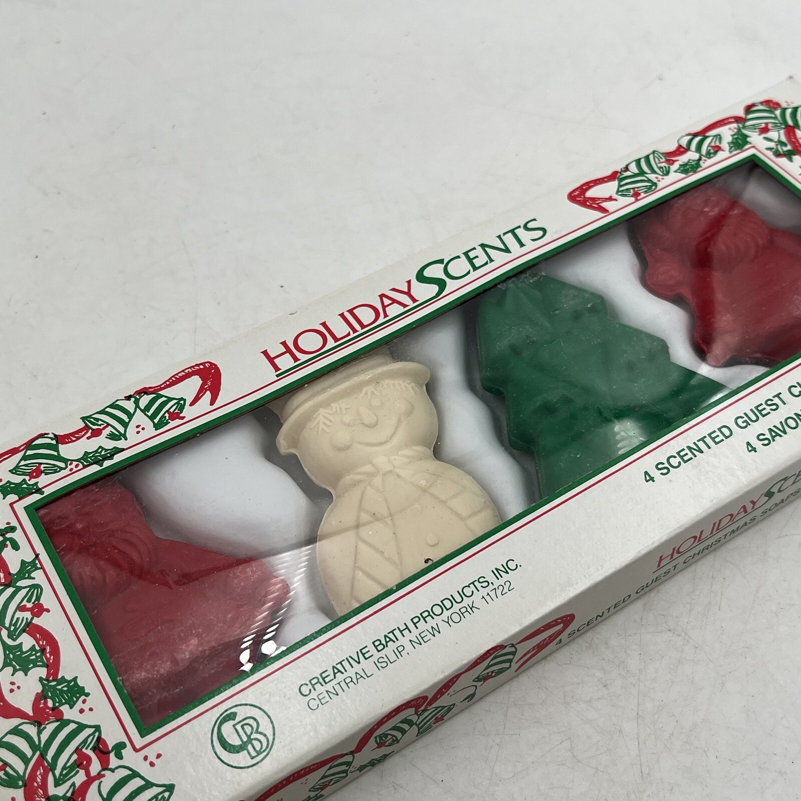 Vintage Christmas Guest Soaps Holiday Scents Creative Bath Products 4 Pack NOS