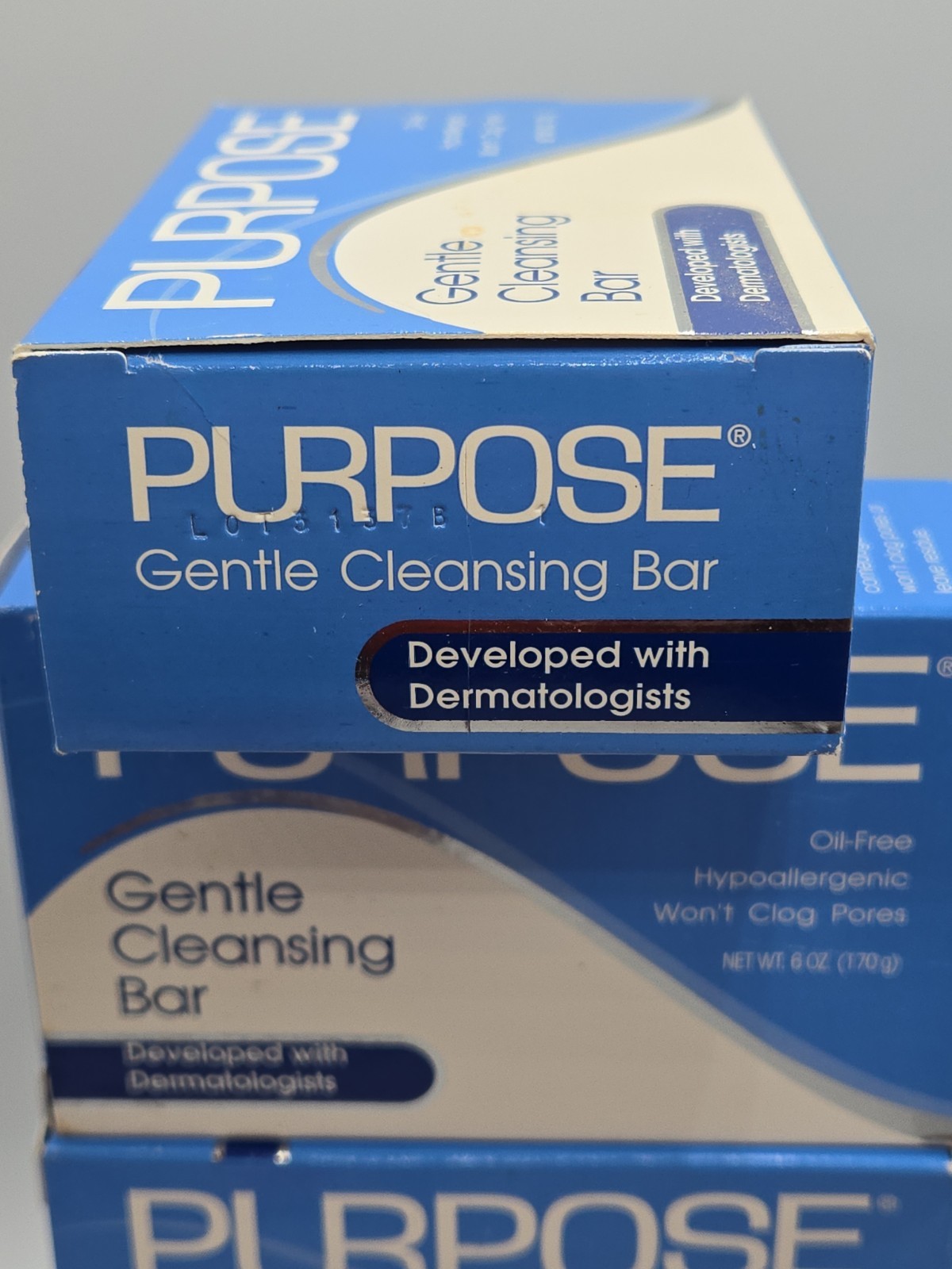 Lot Of 3 Purpose Gentle Cleansing Face Bar Soap Hypoallergenic 6oz New Open Box