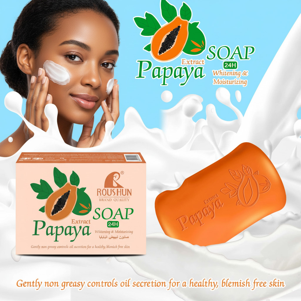 ROUSHUN Papaya Soap Skin Whitening Multipurpose Wash Bath Soap