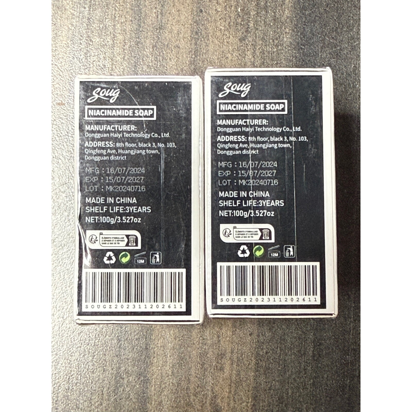 2X Soug Niacinamide Soap 10X Whitening For Men Skin Care Cleansing 3.527oz