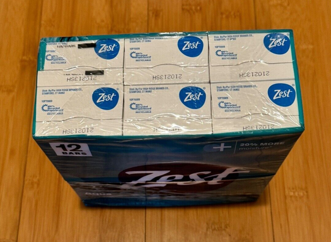 12 Bars Zest Aqua Pure Cleansing Bars with Vitamin E 4 oz Each 20%More Moisture
