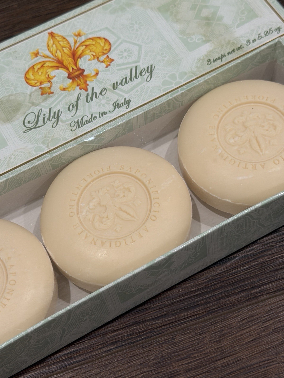 3 Bars Lily Of The Valley Soap Florentino Perfumed Saponificio Antigianate Italy