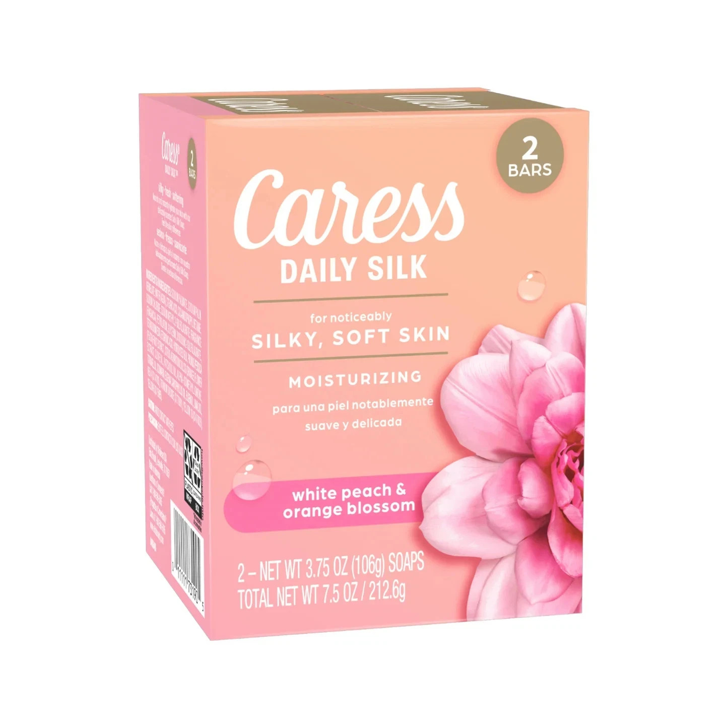 Caress Beauty Bar Daily Silk with White Peach & Orange Blossom 3.75 oz 2 Ct