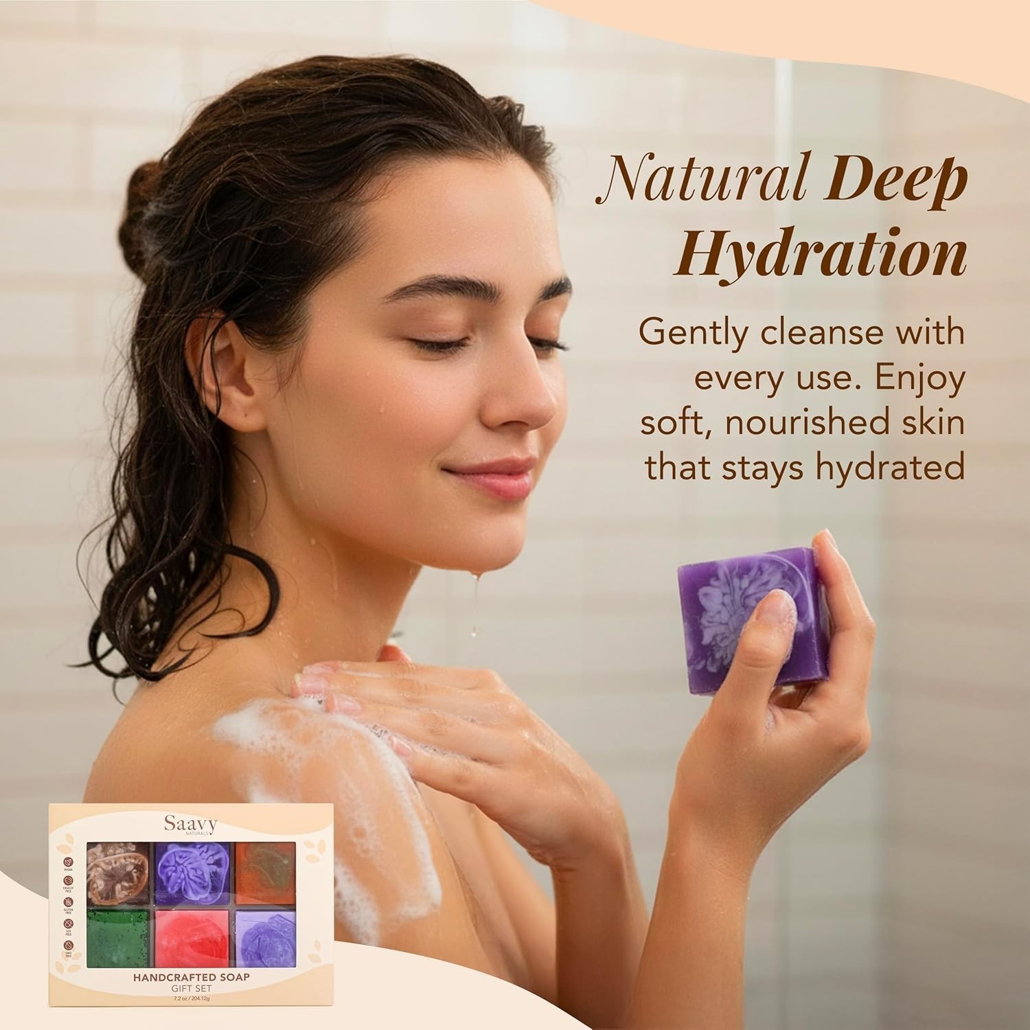 Nourishing Square Mini Soap Bars – 6 Pack with Eco-Friendly Ingredients