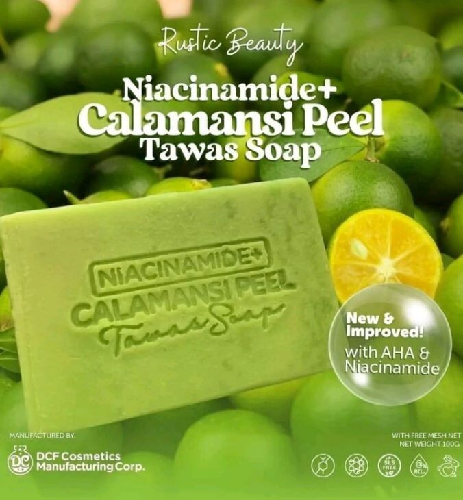 2 bars NIACINAMIDE CALAMANSI PEEL TAWAS SOAP 100 g/ each