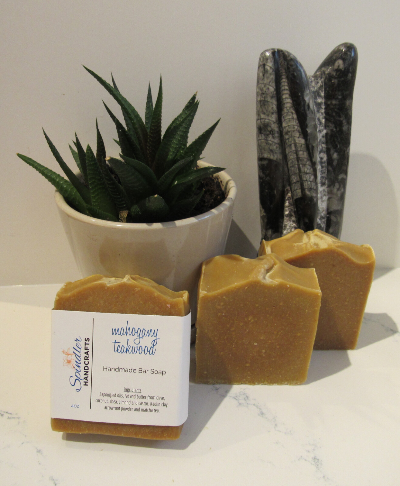 MAHOGANY TEAKWOOD – Moisturizing Handmade Homemade Lard Clay Bar Soap, wt. 4oz
