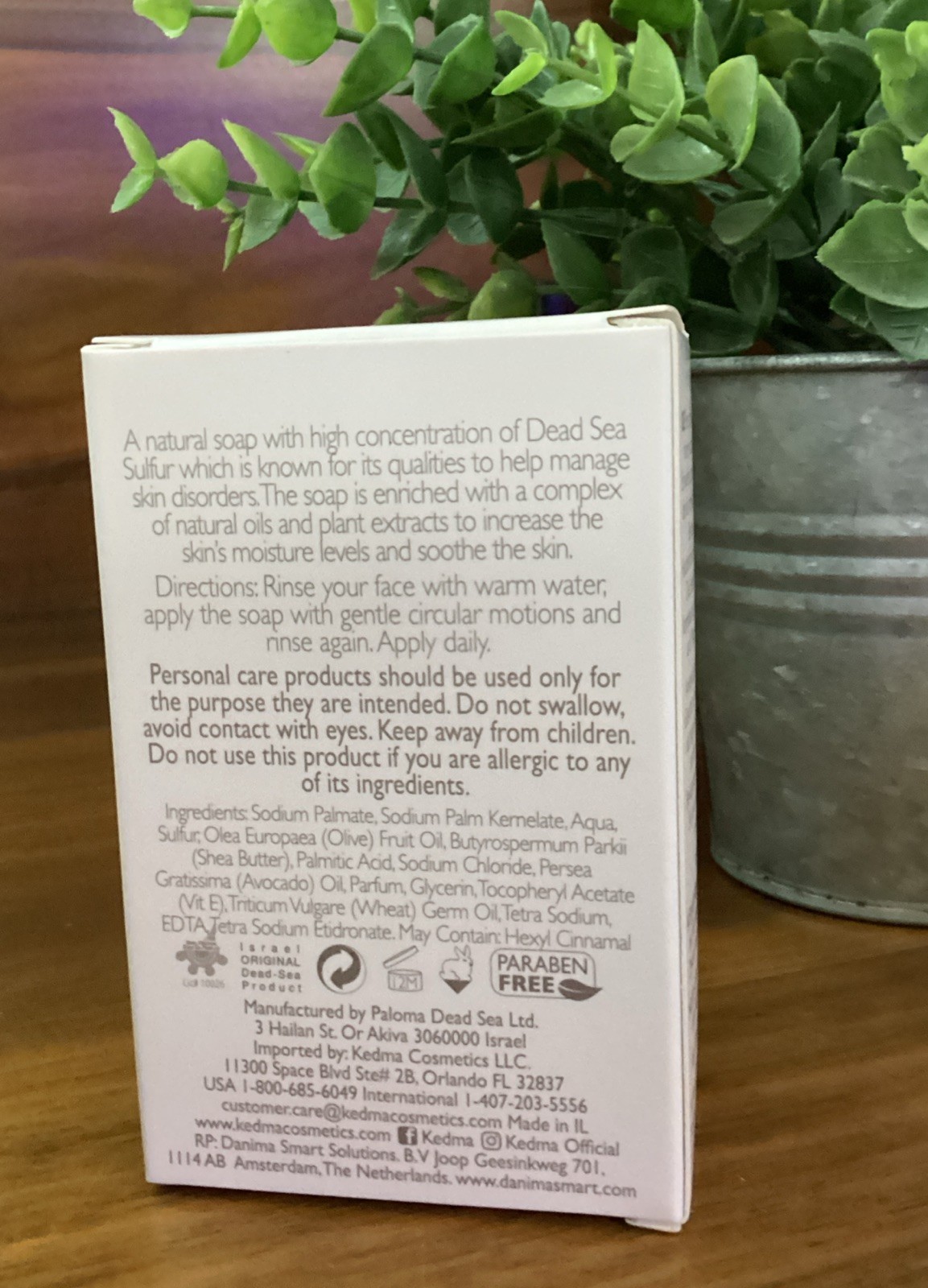 Kedma Dead Sea Sulfur Soap – 4.4 oz / 125 g- Brand New