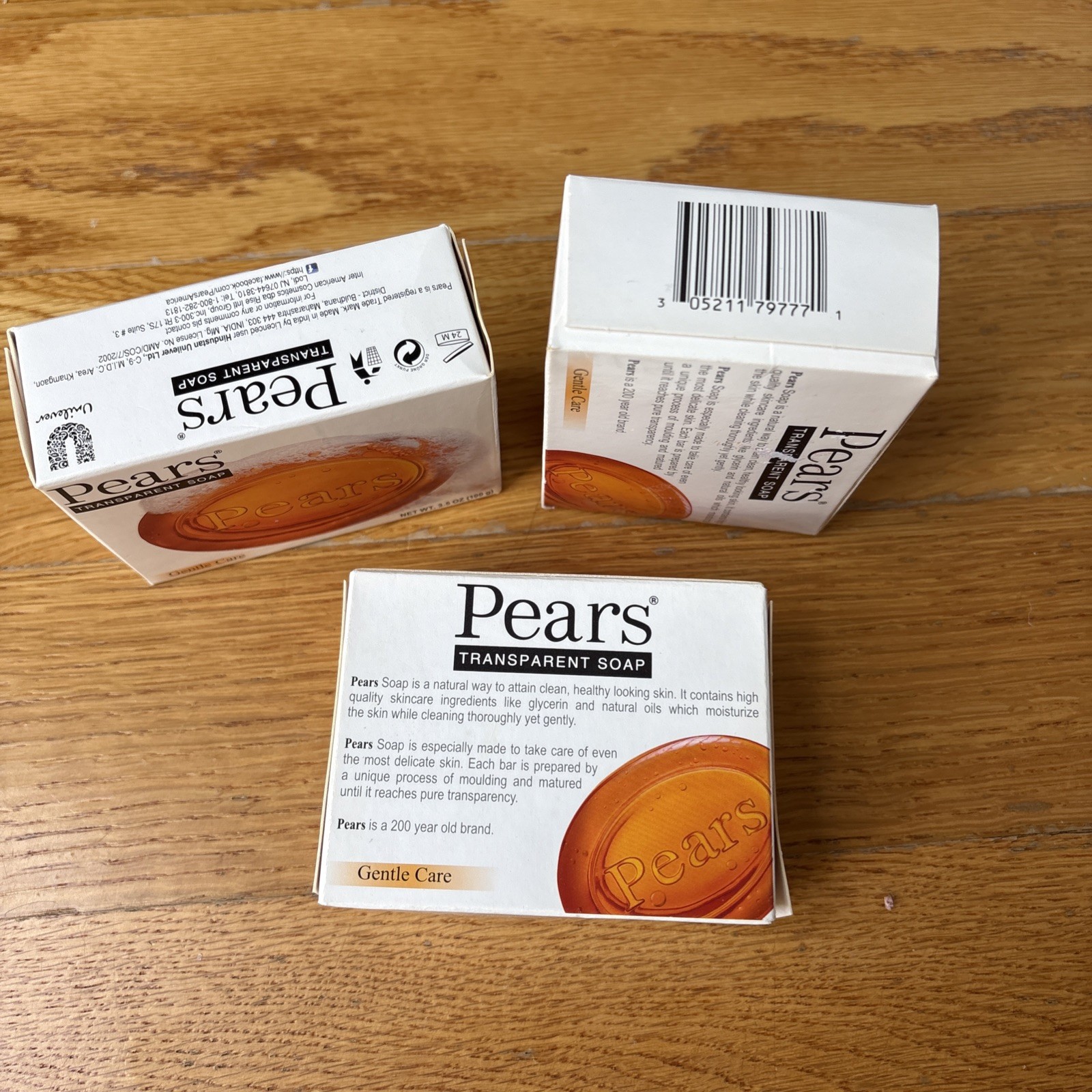Pears Pure & Gentle Transparent Soap 3.5 oz/Bar Soap ORANGE Lot Of 3