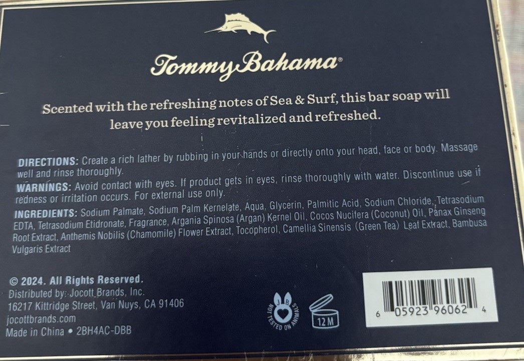 Tommy Bahama Sea Surf Men’s Luxury Jumbo Bar Soap 10 oz for Hair, Face Body