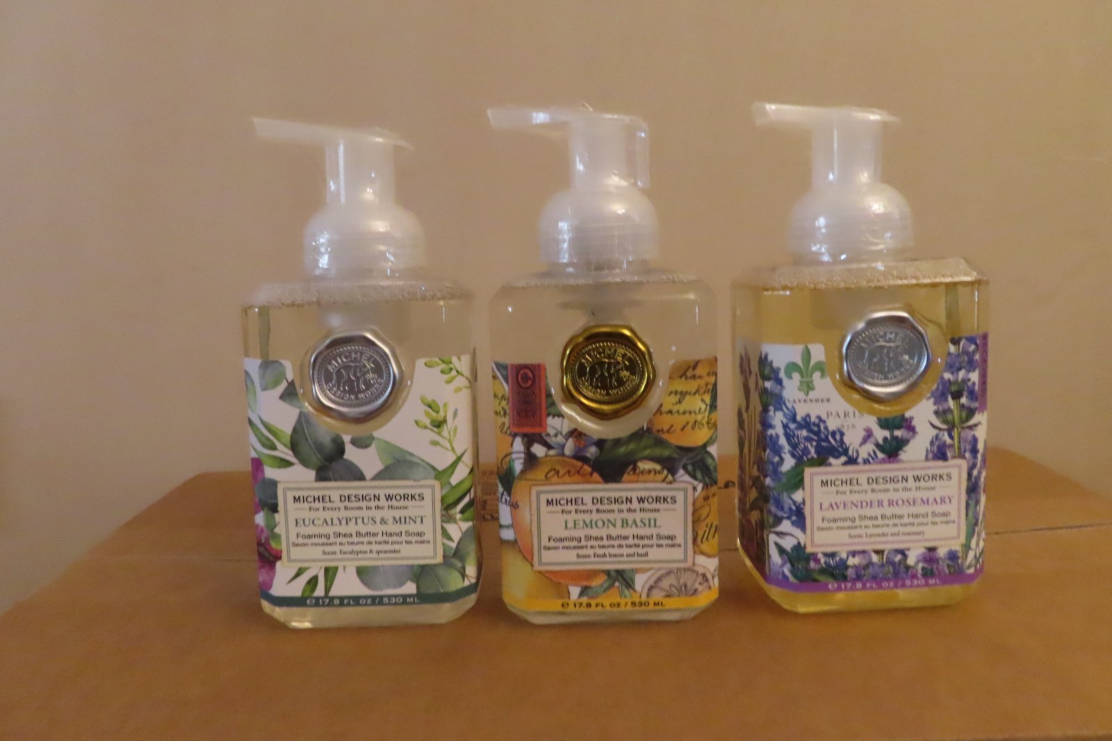 THREE DIFFERENT Michel Design Works foaming shea butter Hand Soap scents 17.8 oz
