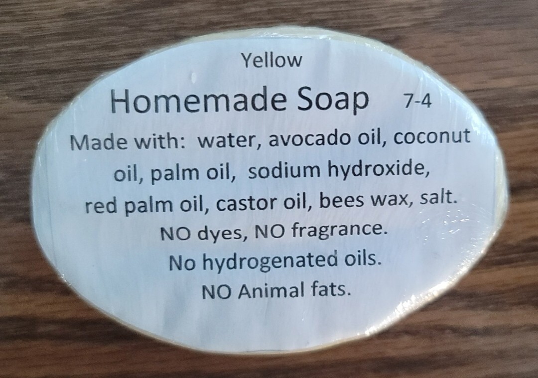2 Bars Of Homemade Soap – No Animal Fats, Dyes, Fragrances, or Hydrogenated Oils