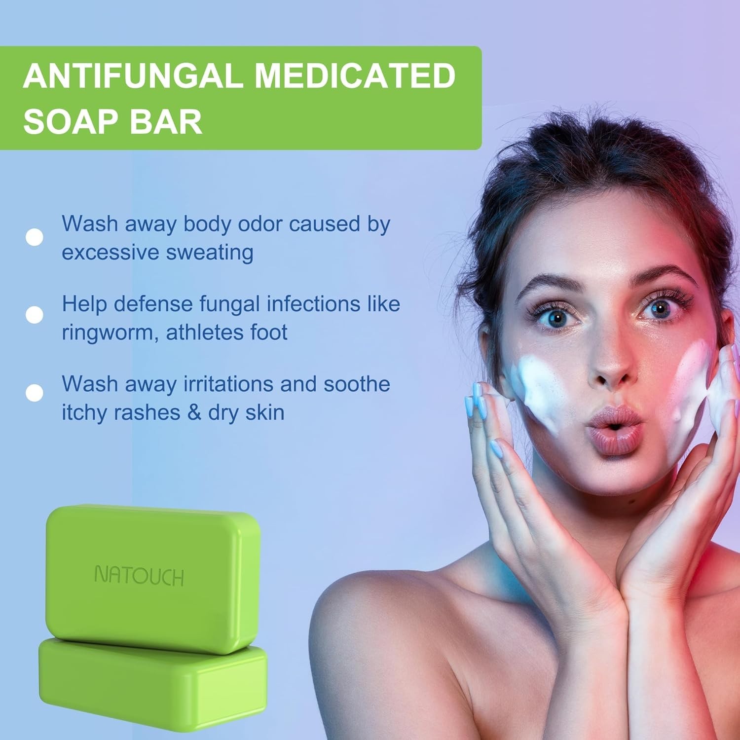 Antifungal Medicated Soap Bar, Athletes Foot Jock Itch Ringworm Yeast Infection