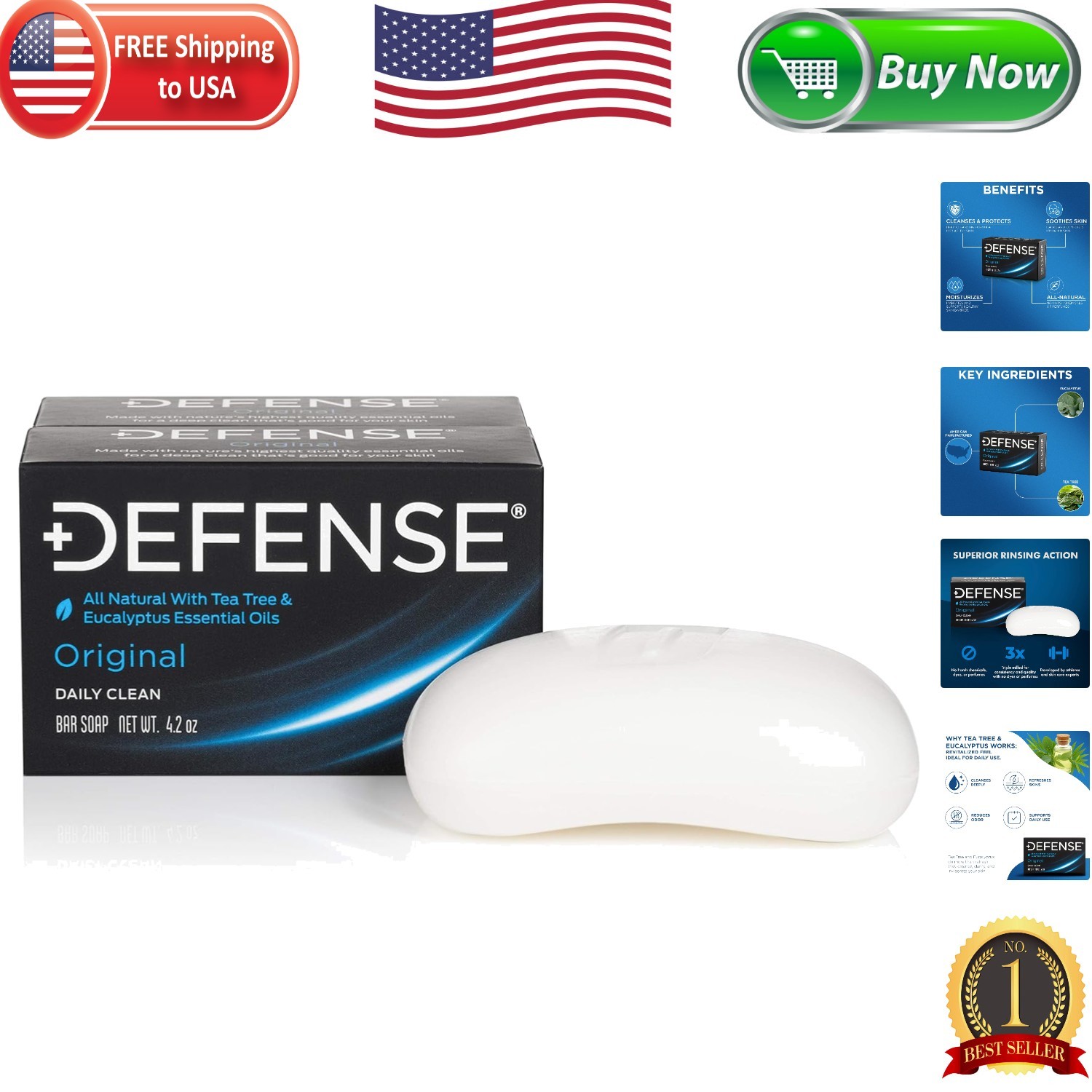 4.2oz All-Natural Tea Tree Bar Soap for Men & Women – Gentle & Effective