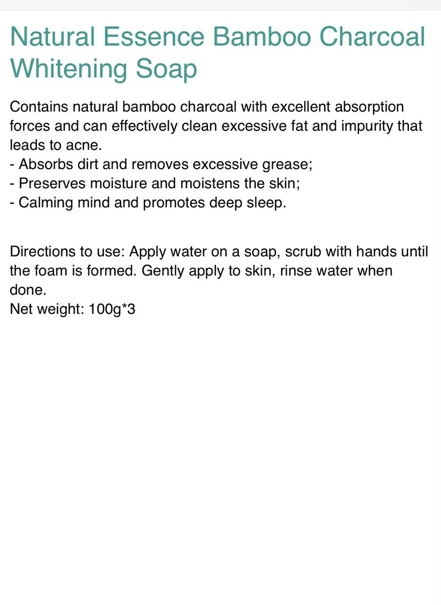 Longrich Natural Essence Bamboo Charcoal Brightening Black Soap,Acne Cure 100gx3