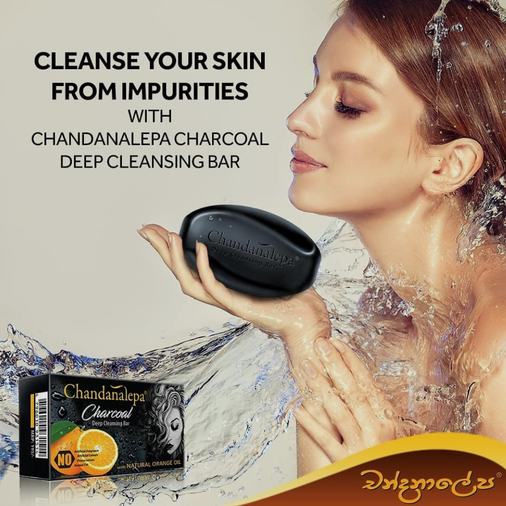 Chandanalepa Charcoal Deep Cleansing Bar 100% Organic natural coconut shells 100