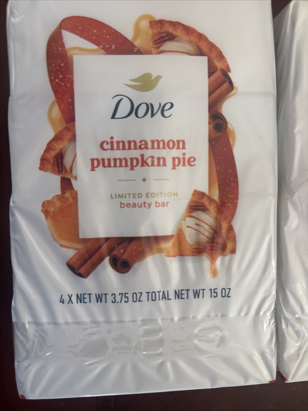 2X-Pack Of 4 Bars Dove Limited Edition Beauty Bar Soap Cinnamon, Pumpkin Pie