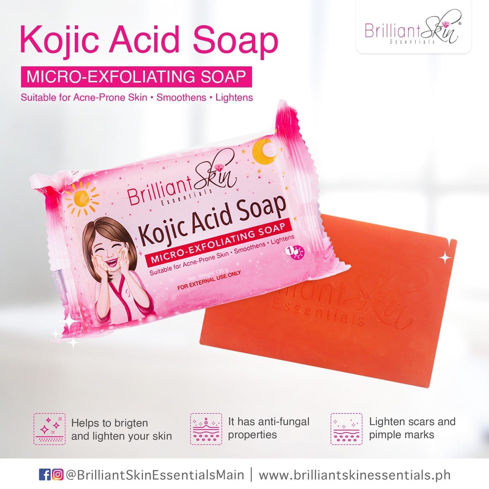 2 Bars Brilliant Skin Essentials Micro-Exfoliating Soap Acne-Prone Skin 135g