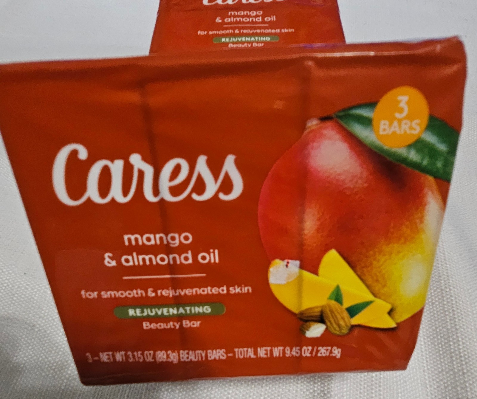 Caress Mango & Almond Oil Rejuvenating Bar Soap 3.15 Oz. Each 3-Pack – Lot Of 2