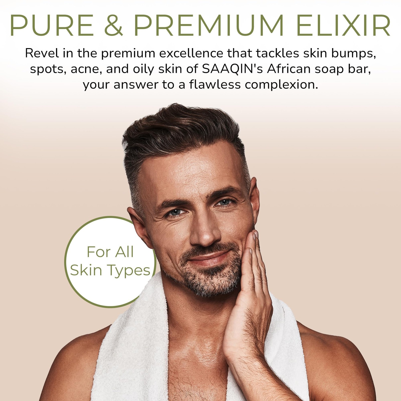 SAAQIN – Raw African Black Soap for All Skin Types, 80 Ounce (Pack of 1)