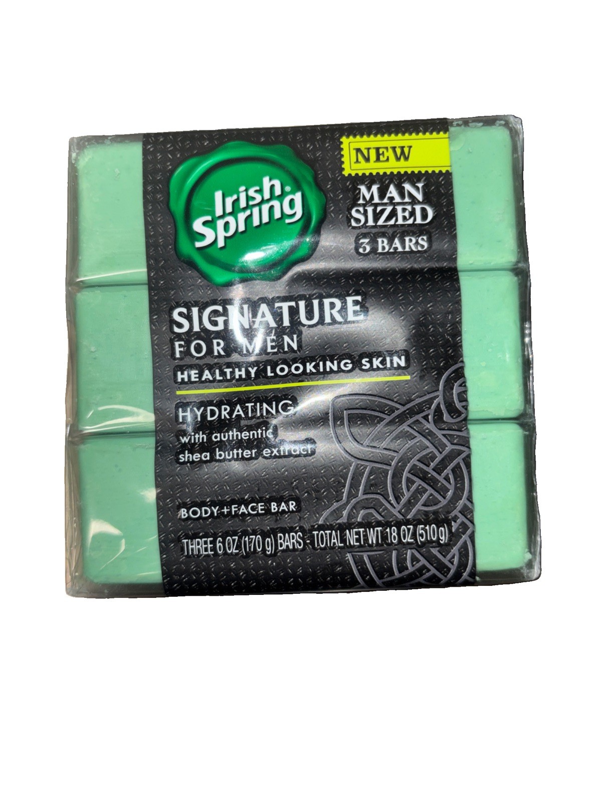 Irish Spring Signature for Men Hydrating Body + Face Bar 3-pack (6 oz Each) NEW