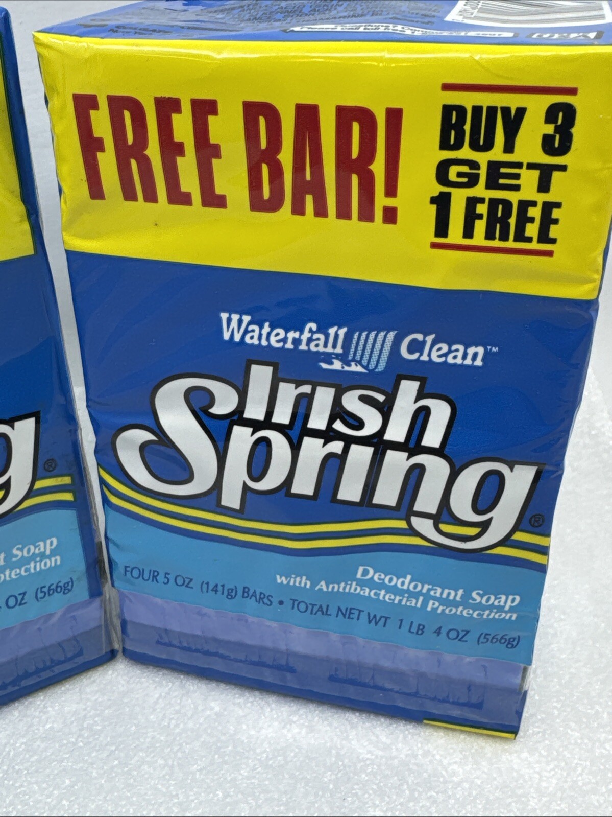 Lot Of 2 – 4 Packs Vintage Irish Spring WATERFALL CLEAN Soap 8 Bars Total 5oz