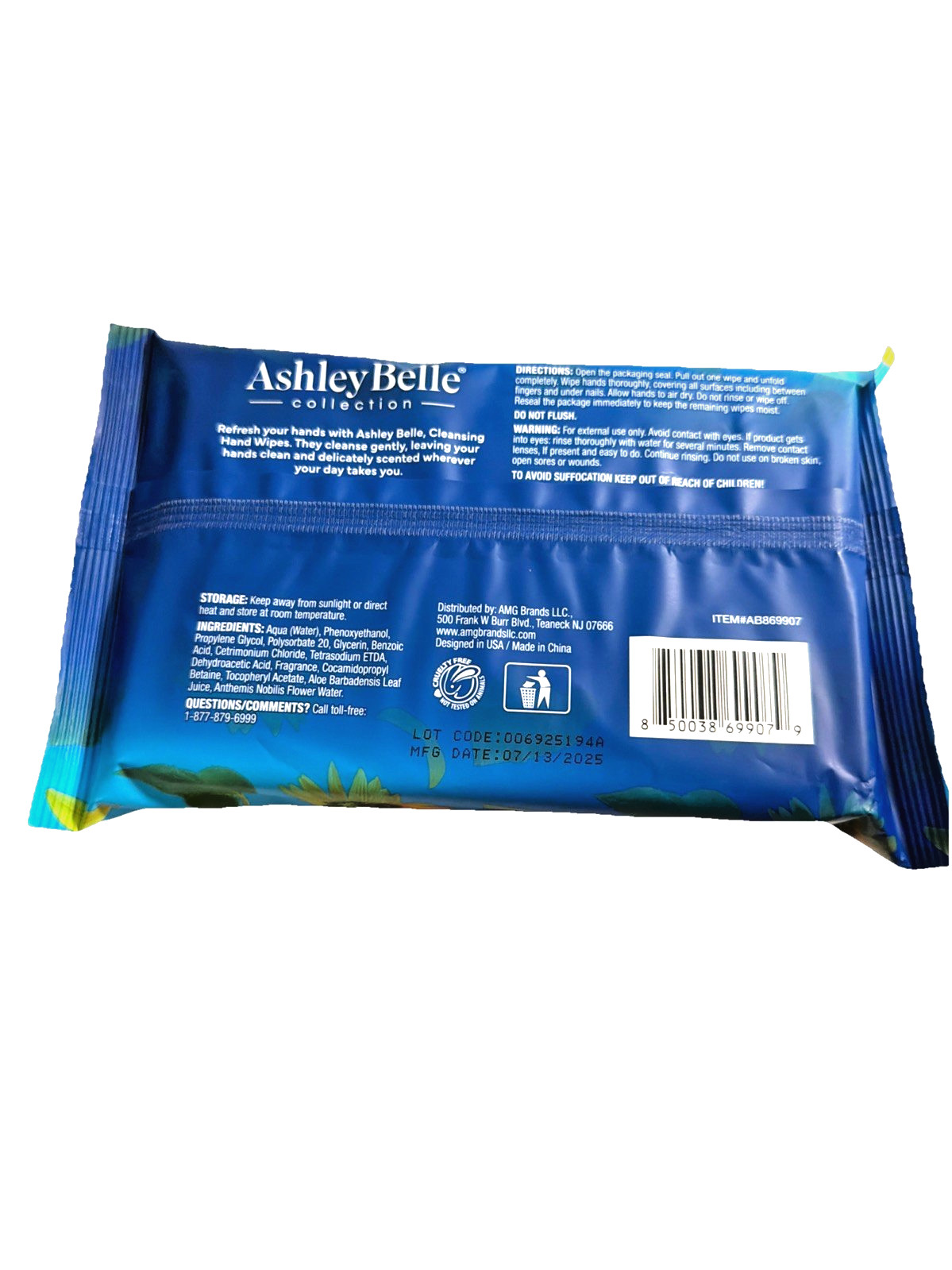 8 Ashley Belle Sunflower Haze Cleansing Hand Wipes 30ct SENSITIVE SKIN 240 Wipes