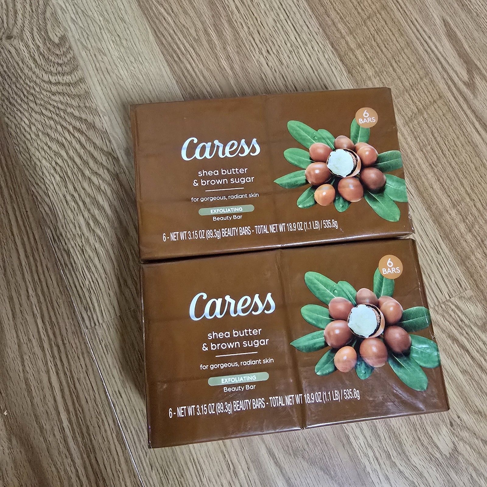 Caress Shea Butter Brown Sugar Bar Soap Exfoliating Beauty Bars 12 Bars Lot Of 2