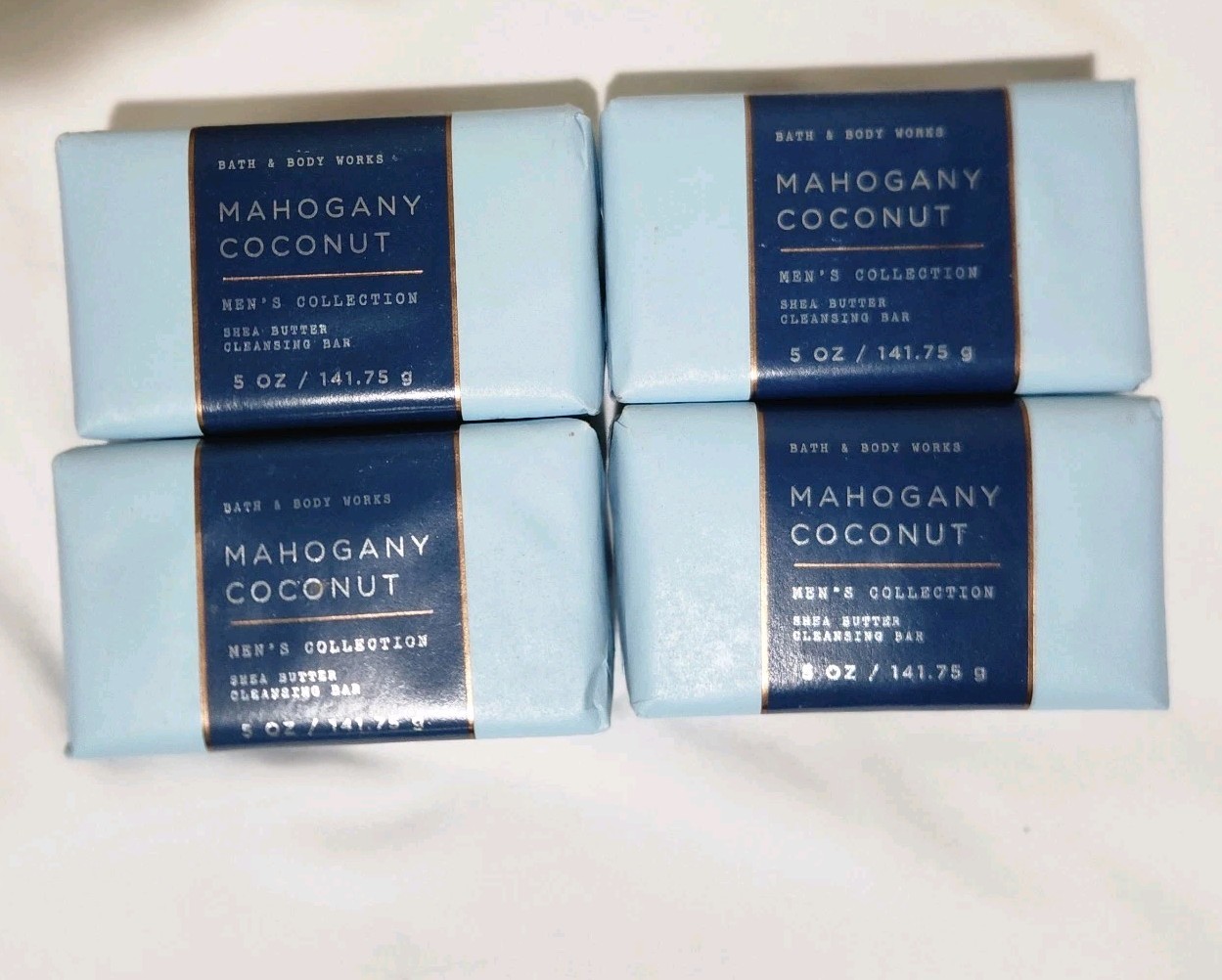 Bath & Body Works Bar Soap Mens Mahogany Coconut Shea Butter 5 Oz Lot Of 4