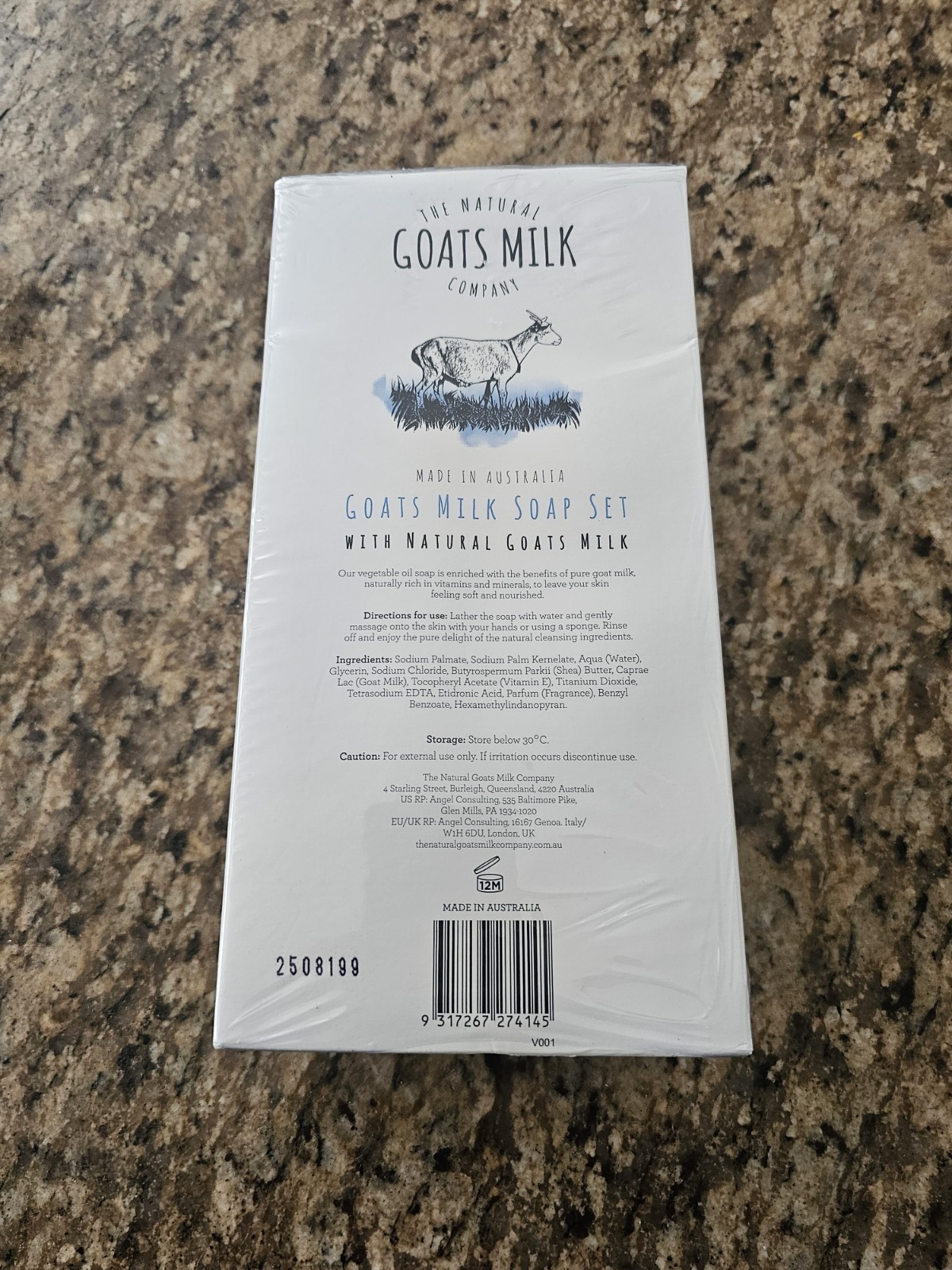 Box of 8 The Natural Goats Milk Soap Company Made In Australia ~ 8 x 7.0 Oz Bars