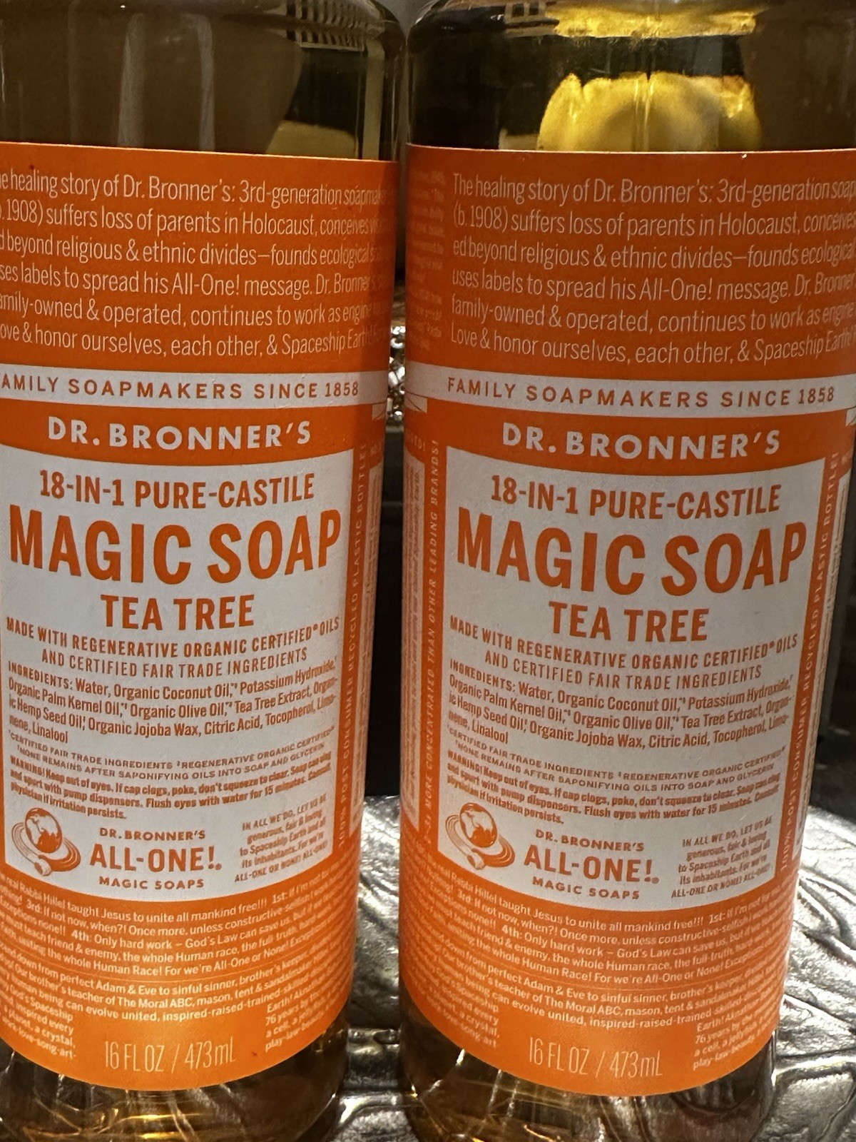 Dr. Bronner’s Magic Soap 2x – Tea Tree – Pure-Castile Liquid Soap – 16 oz