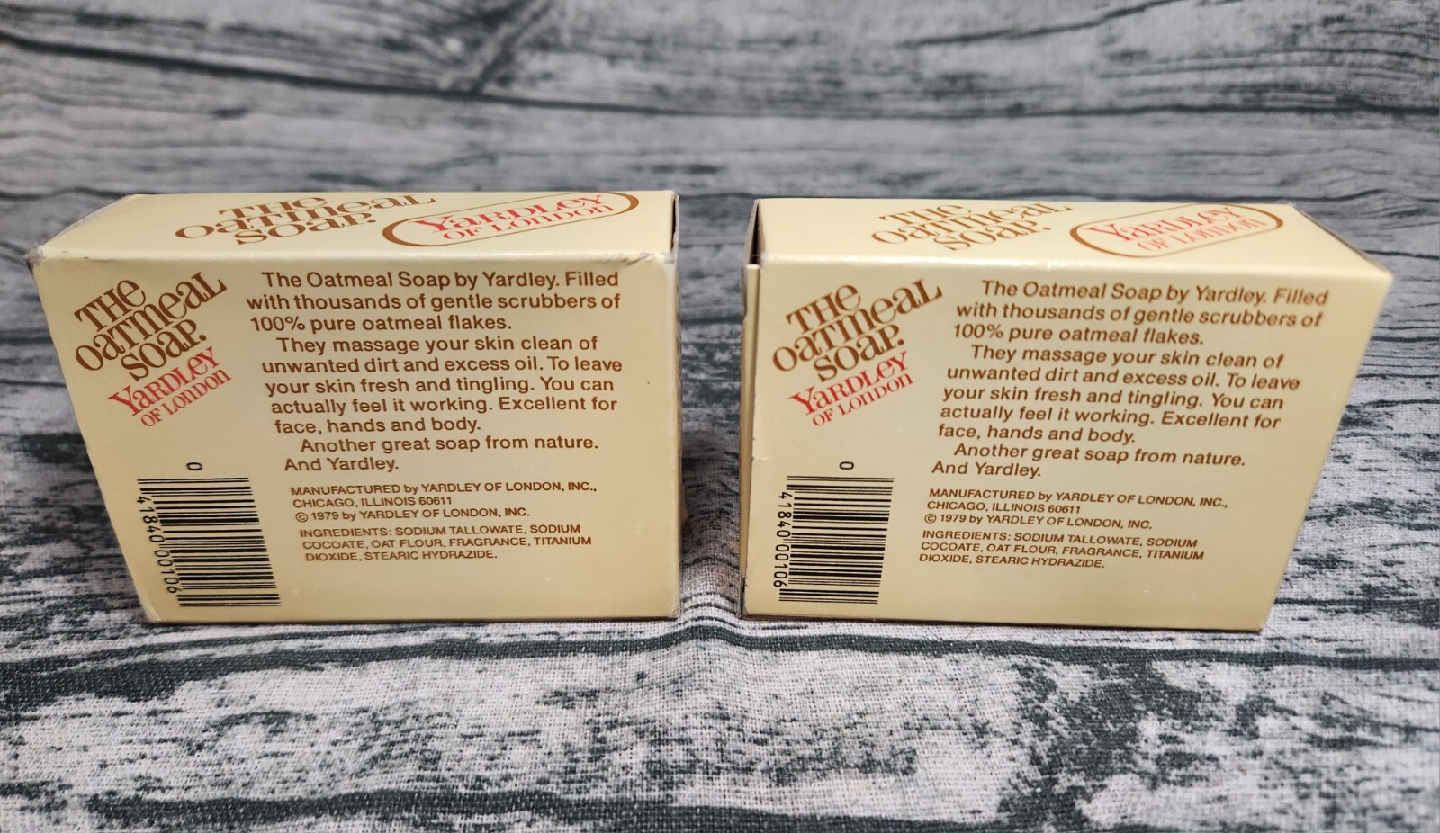 2 Vintage Original Old Logo Yardley of London THE OATMEAL SOAP Bars