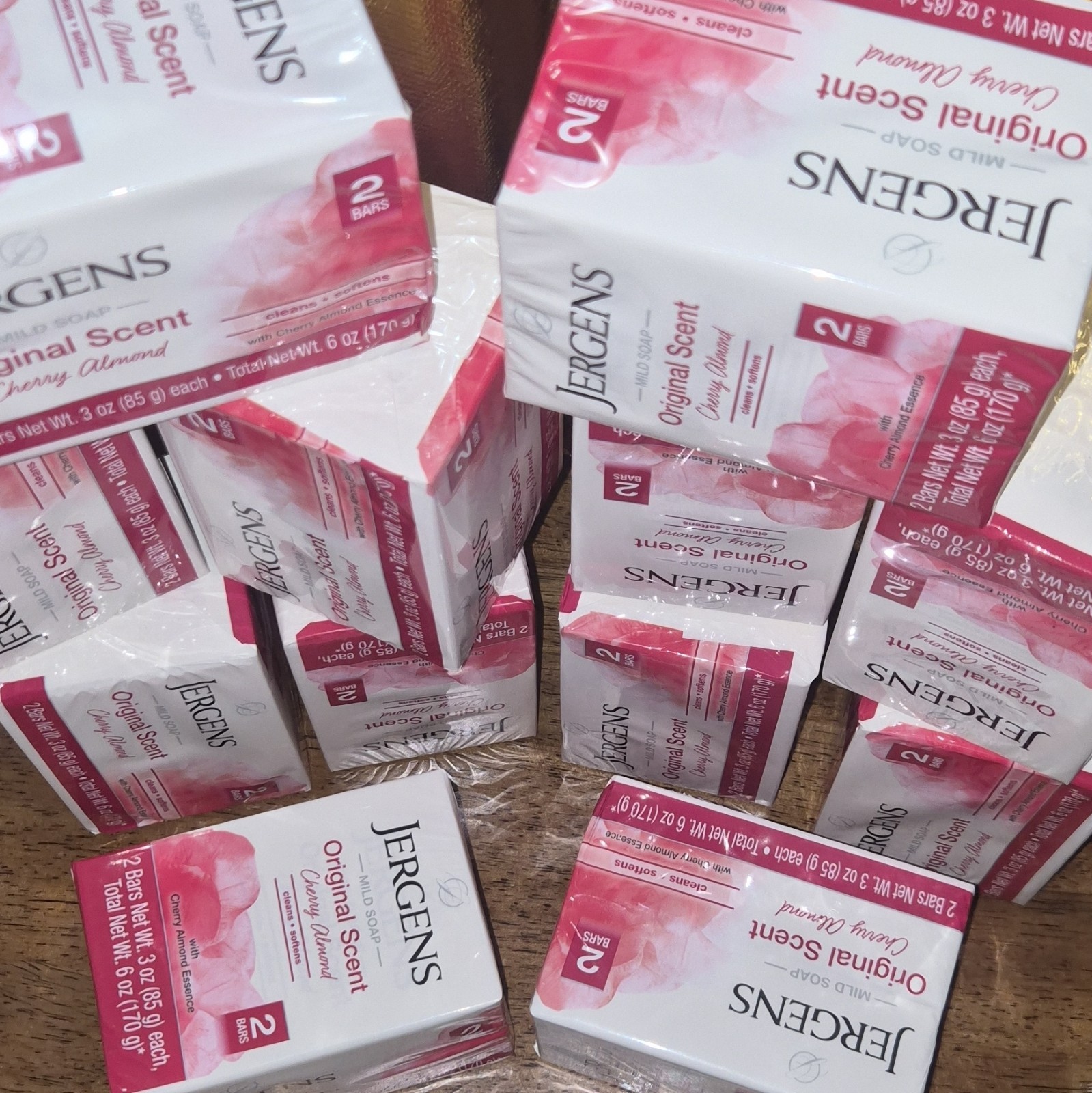 Jergens Original Scent Bar Soap Mild Cherry Almond 2 Bars 3 oz Each (Lot Of 12)