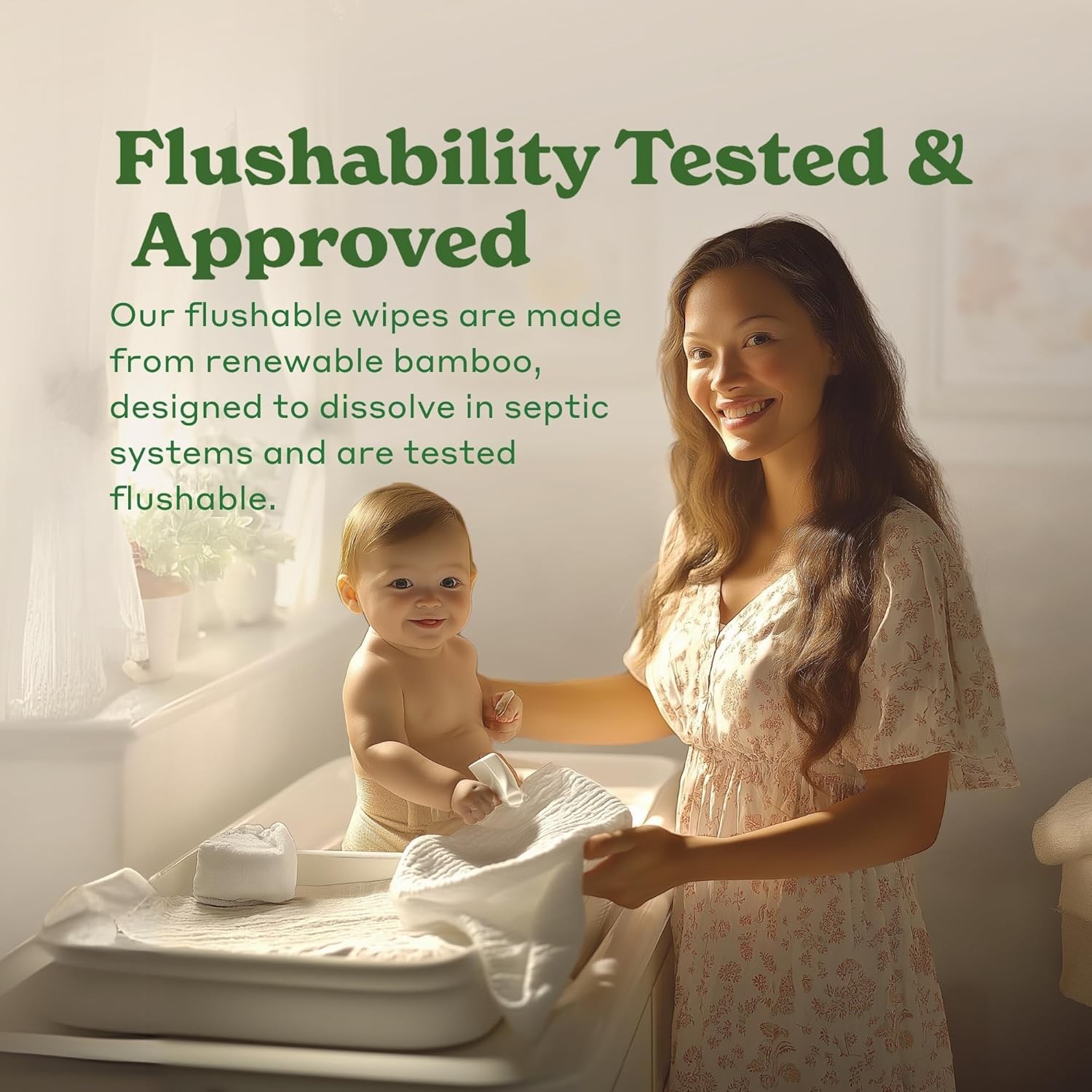 Tree Free Flushable Wipes, Certified Flushable, Septic Safe, Biodegradable, C…
