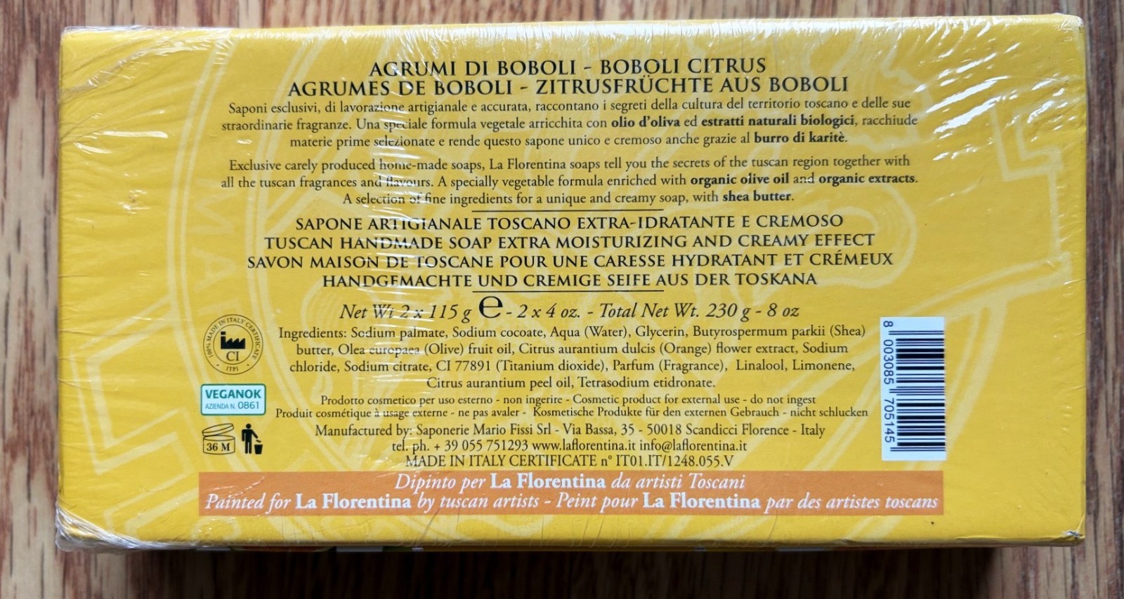 Boxed Soap La Florentina Italy Boboli Citrus Sealed 2 Rd Sculpted 4ozBars Agrumi