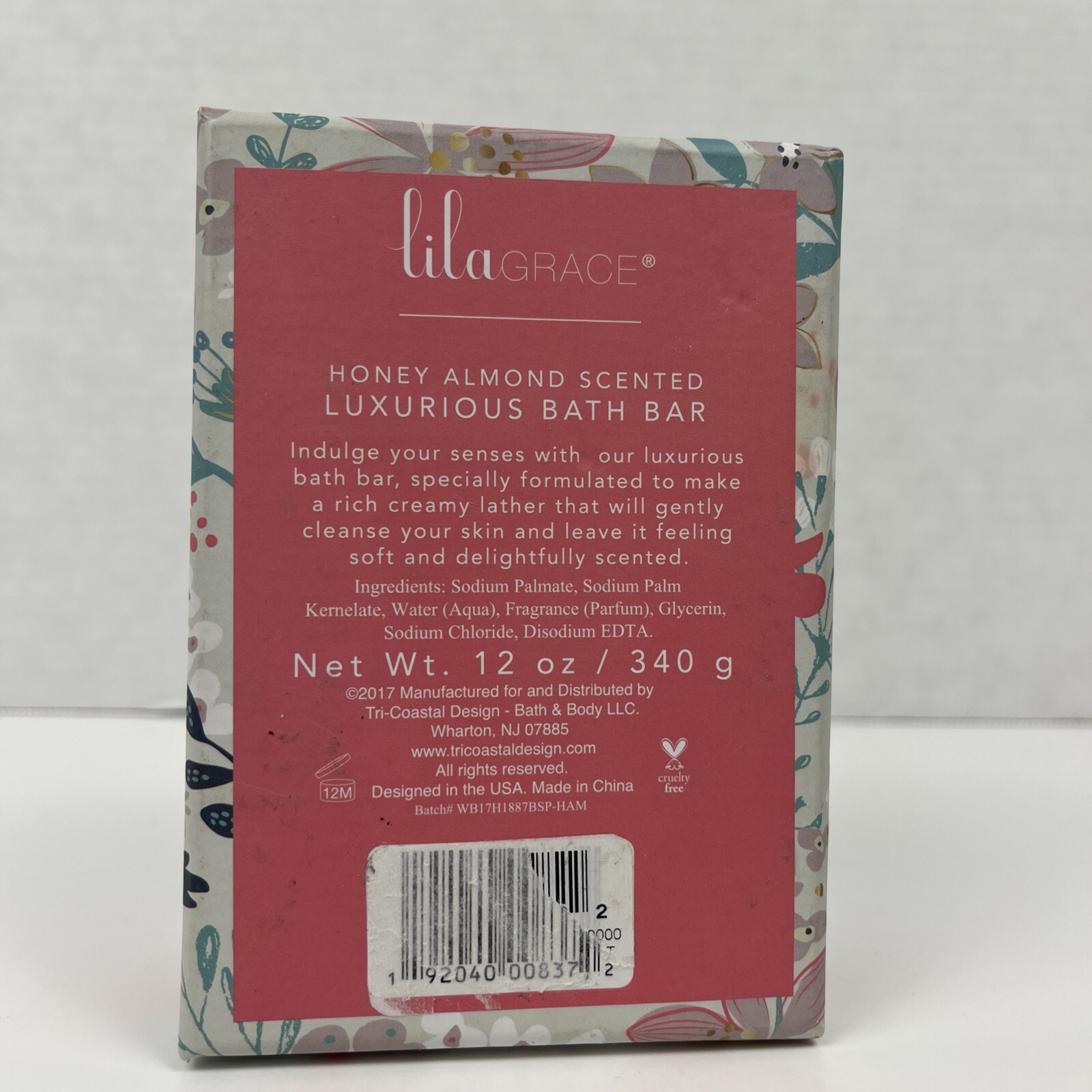 Lila Grace Bath Bar Soap Honey Almond Scented Luxurious 12 oz Best Day Ever